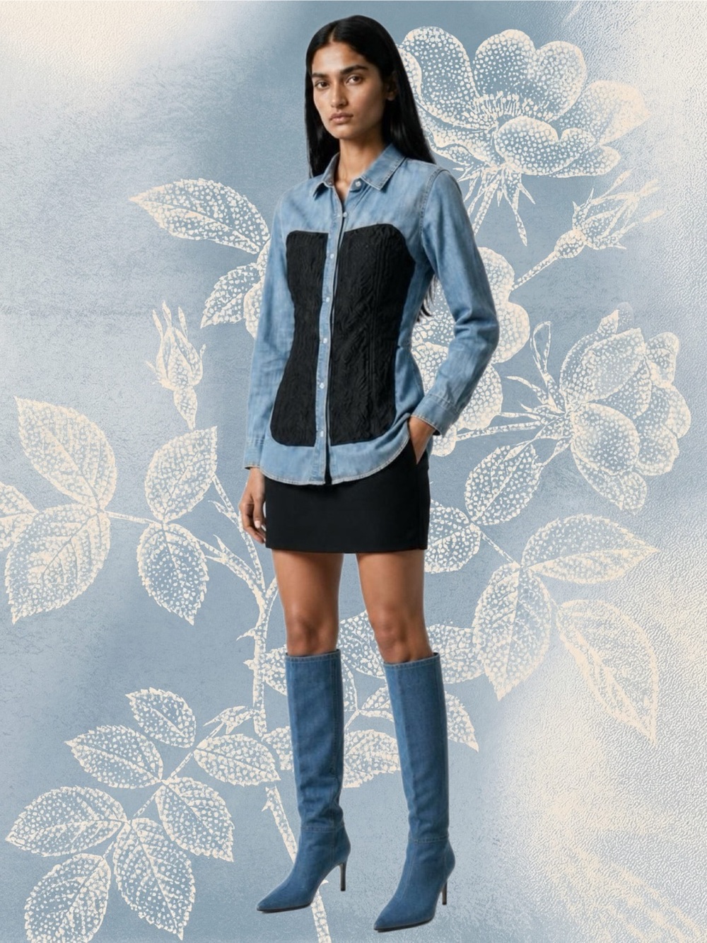 Rentrayage Corset Denim Shirt